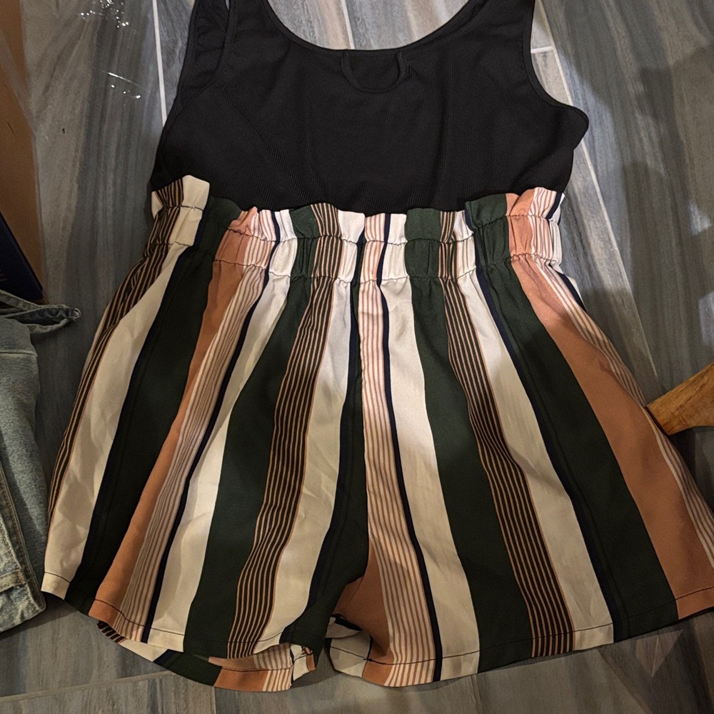 Striped Black and Multicolor Women's Dress -NWOT